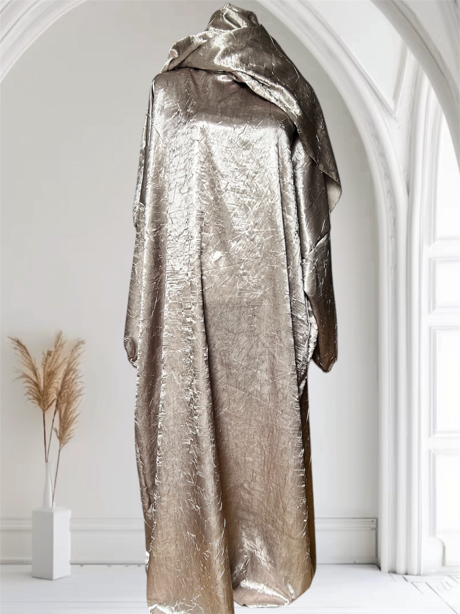Abaya foulard intégré champagne