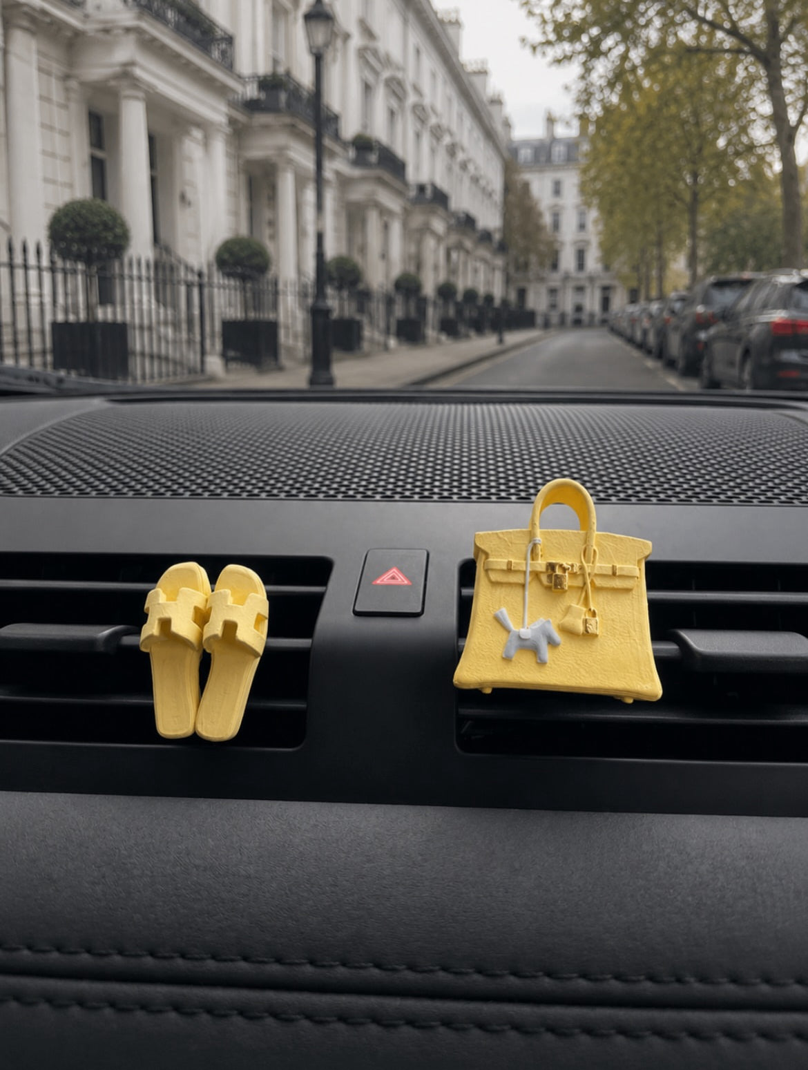 Diffuseur voiture sac + sandale jaune