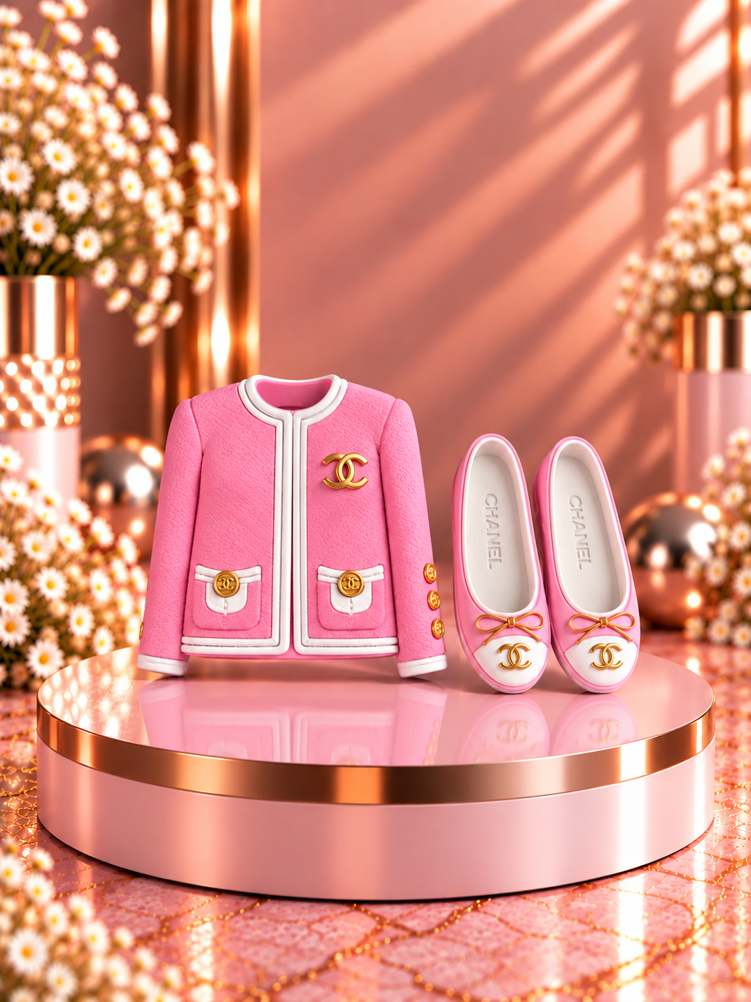 Diffuseur voiture gilet + ballerine rose