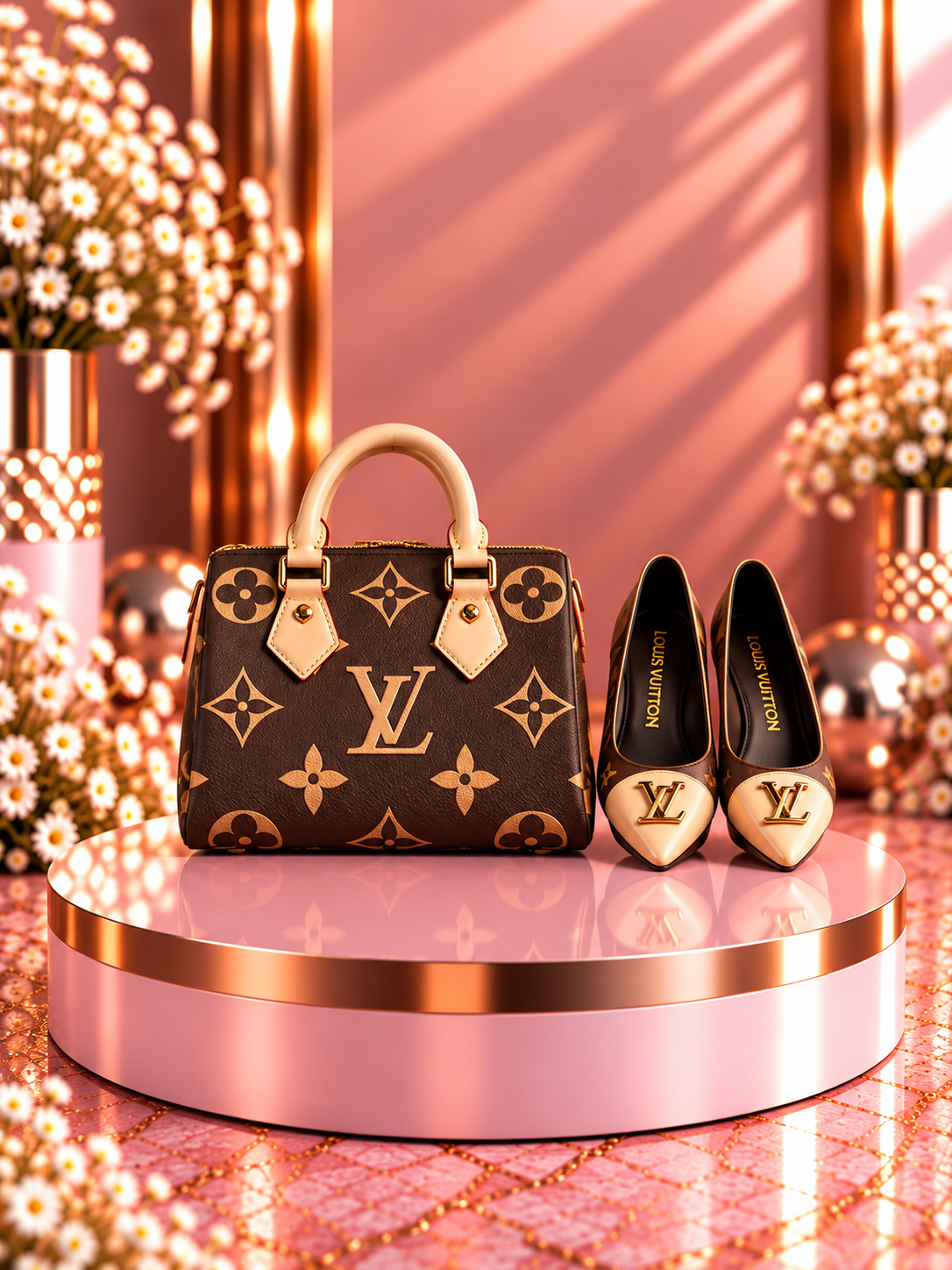 Diffuseur voiture sac + escarpin LV
